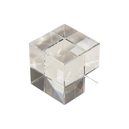 Refractive Crystal Glass Cube